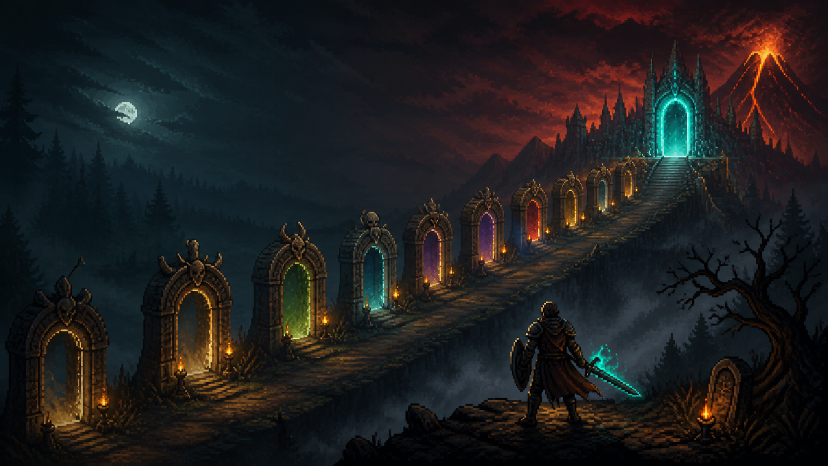 Original illustrated Hero Siege progression portal